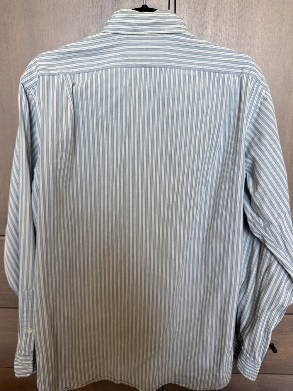 2001 Polo by Ralph Lauren Light Blue and White Striped Button-Down Shirt